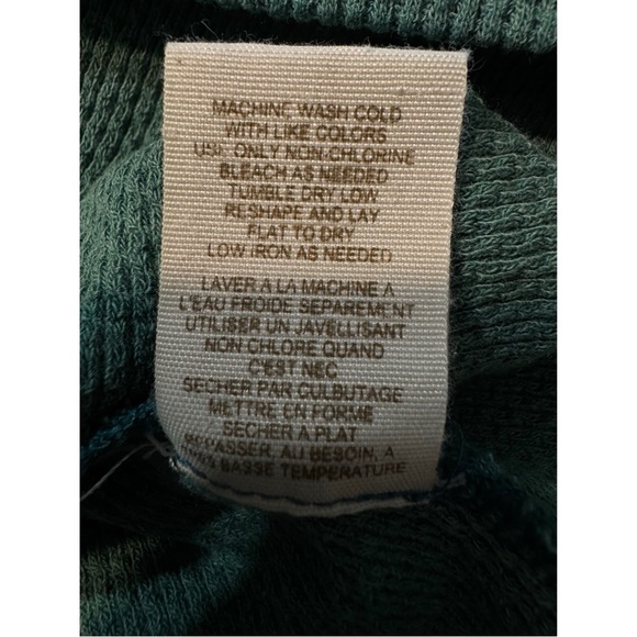 FREE PEOPLE • Vintage Motor Button Cuff Long Sleeve Thermal Top Green - Picture 11 of 11